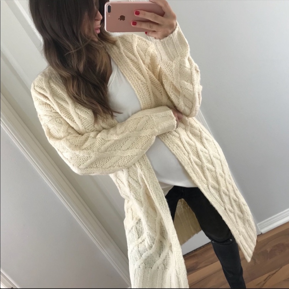 Diamond knit vanilla cardigan